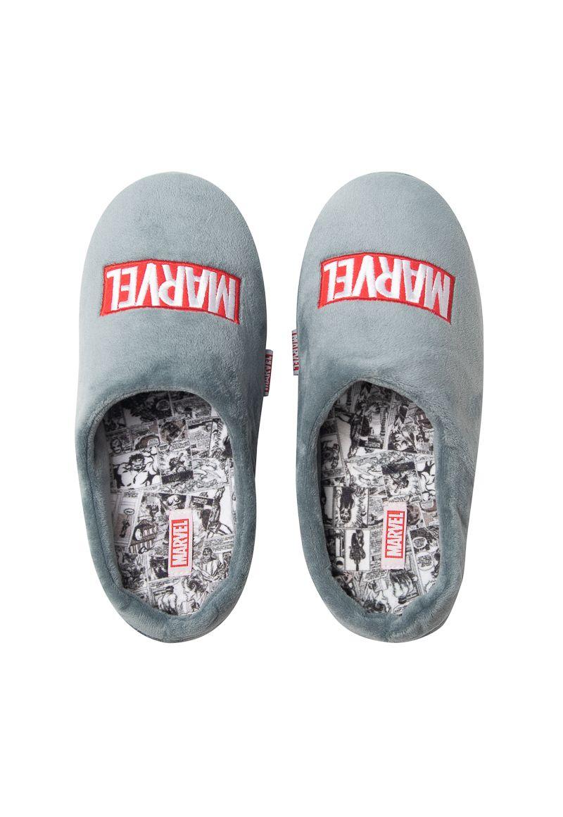 Pantufla Hombre Historieta Gris Marvel-2