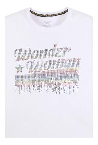 Polera Mujer Wonder Woman Fashion Blanco DC Comics-2