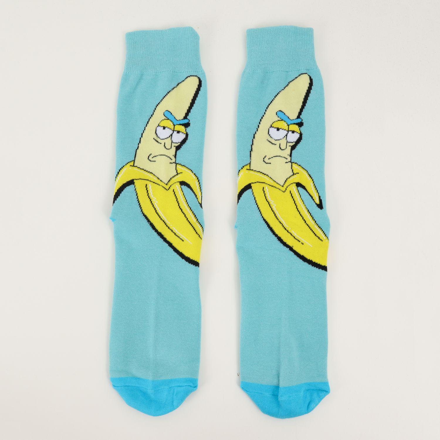 Bipack Calcetín Hombre Celeste Banana Rick and Morty-2