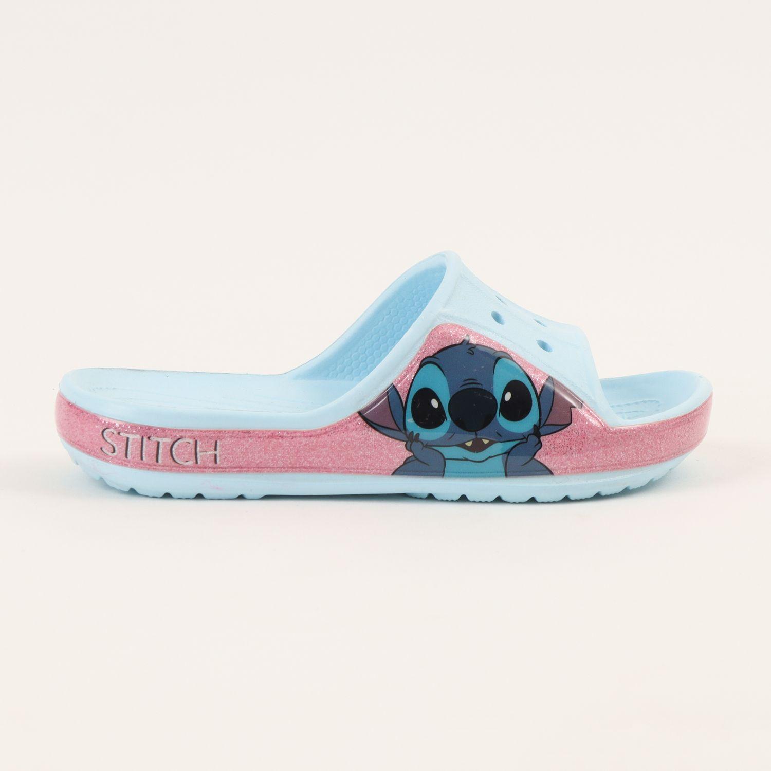 Sandalia Slide Niña Celeste Carita Lilo & Stitch Disney-0