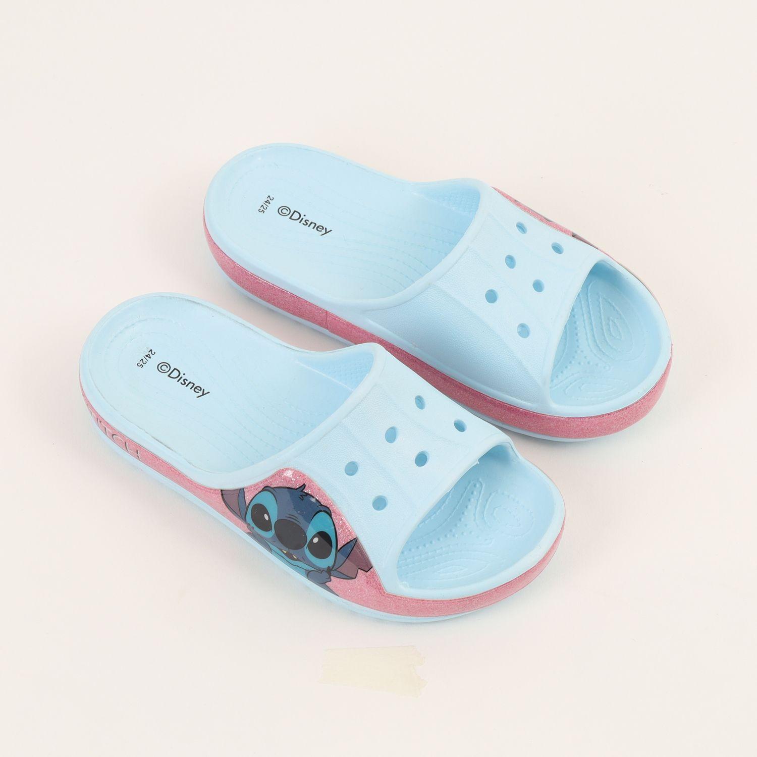 Sandalia Slide Niña Celeste Carita Lilo & Stitch Disney-1