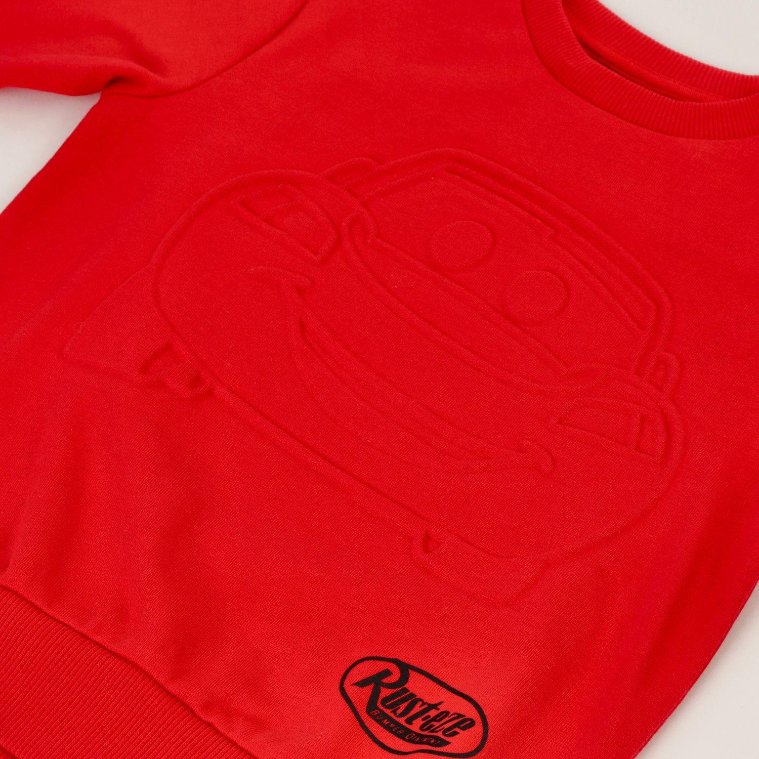 Poleron Cerrado Niño Cars Relieve Emboss Rojo Disney-1