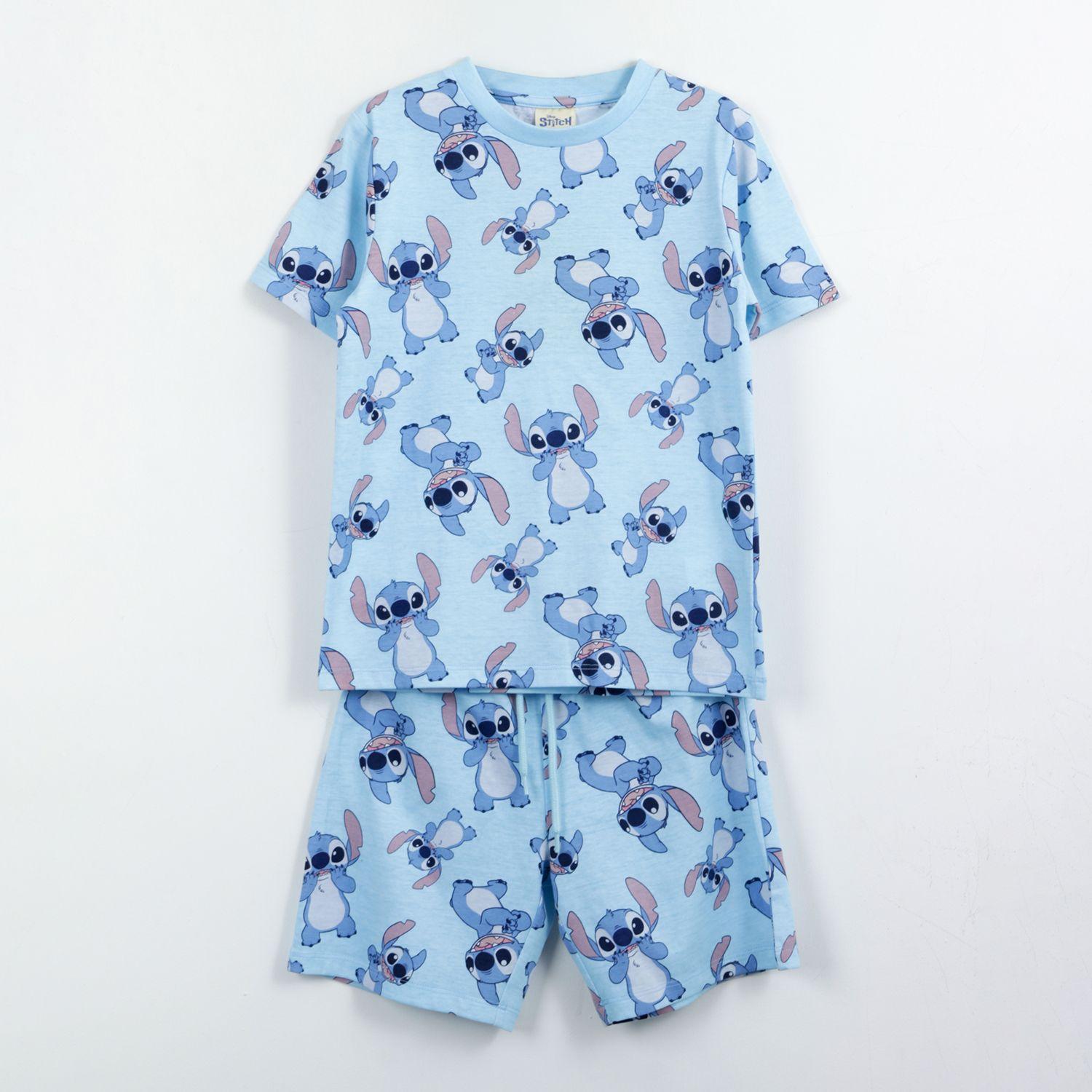 Pijama Manga Corta Niño Celeste Print Lilo & Stitch Disney-0