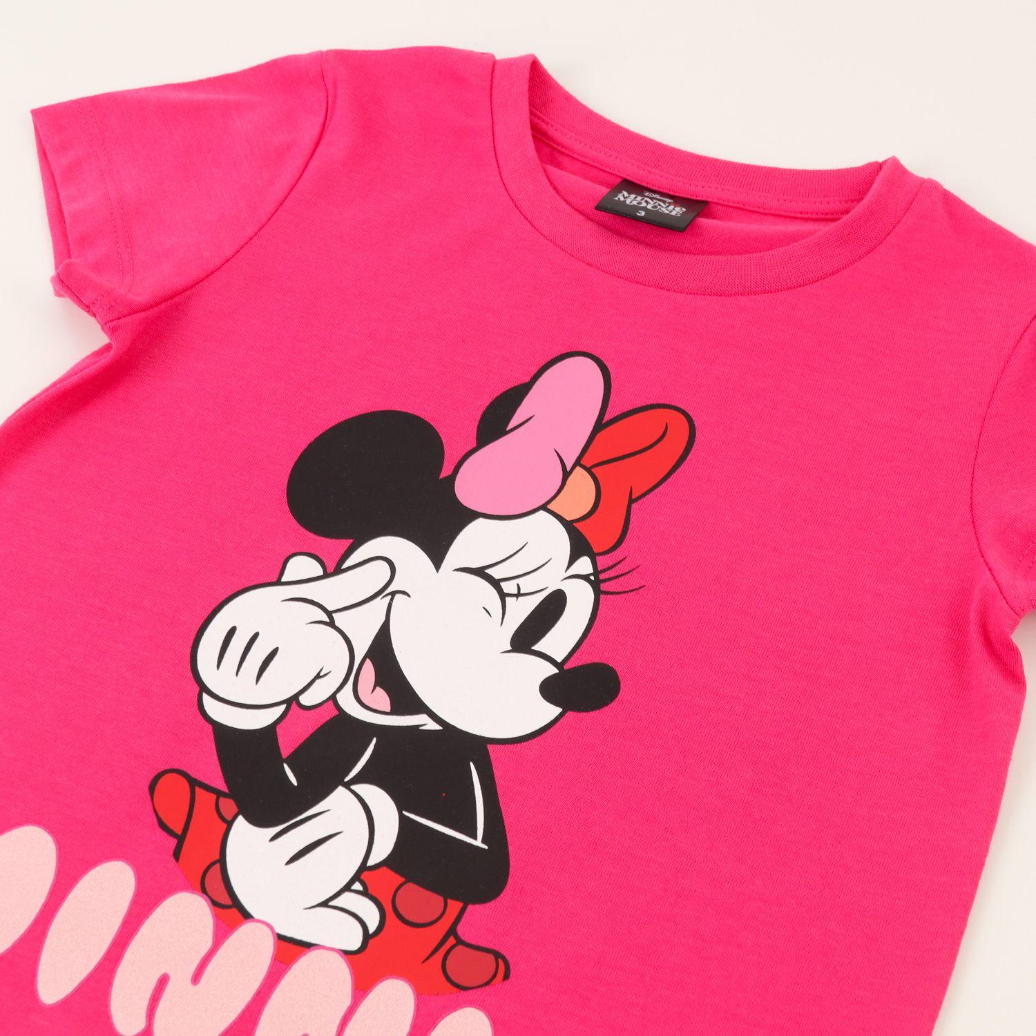 Polera Manga Corta Niña Rosado Minnie Cheek Disney-2