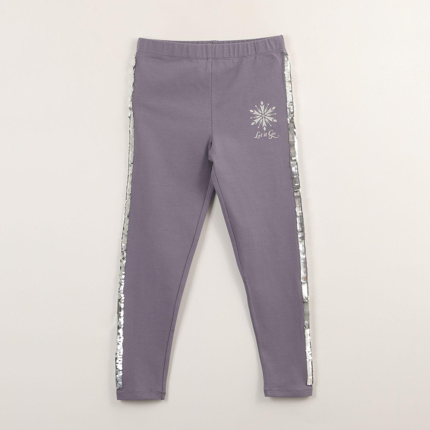 Calza Niña Frozen Lineas De Lentejuelas Gris Disney-0