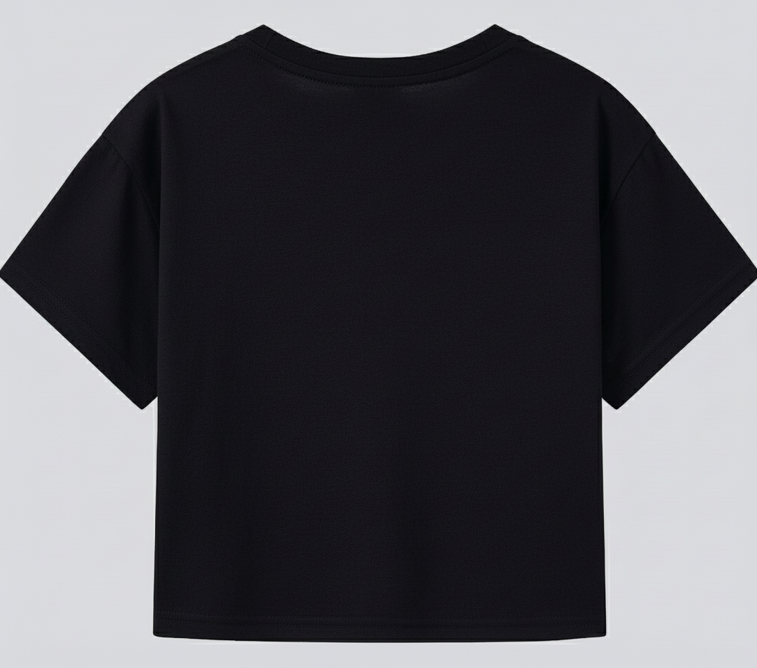 Polera Manga Corta Niña HUNTR/X Negro Kpop Demon Hunters-2