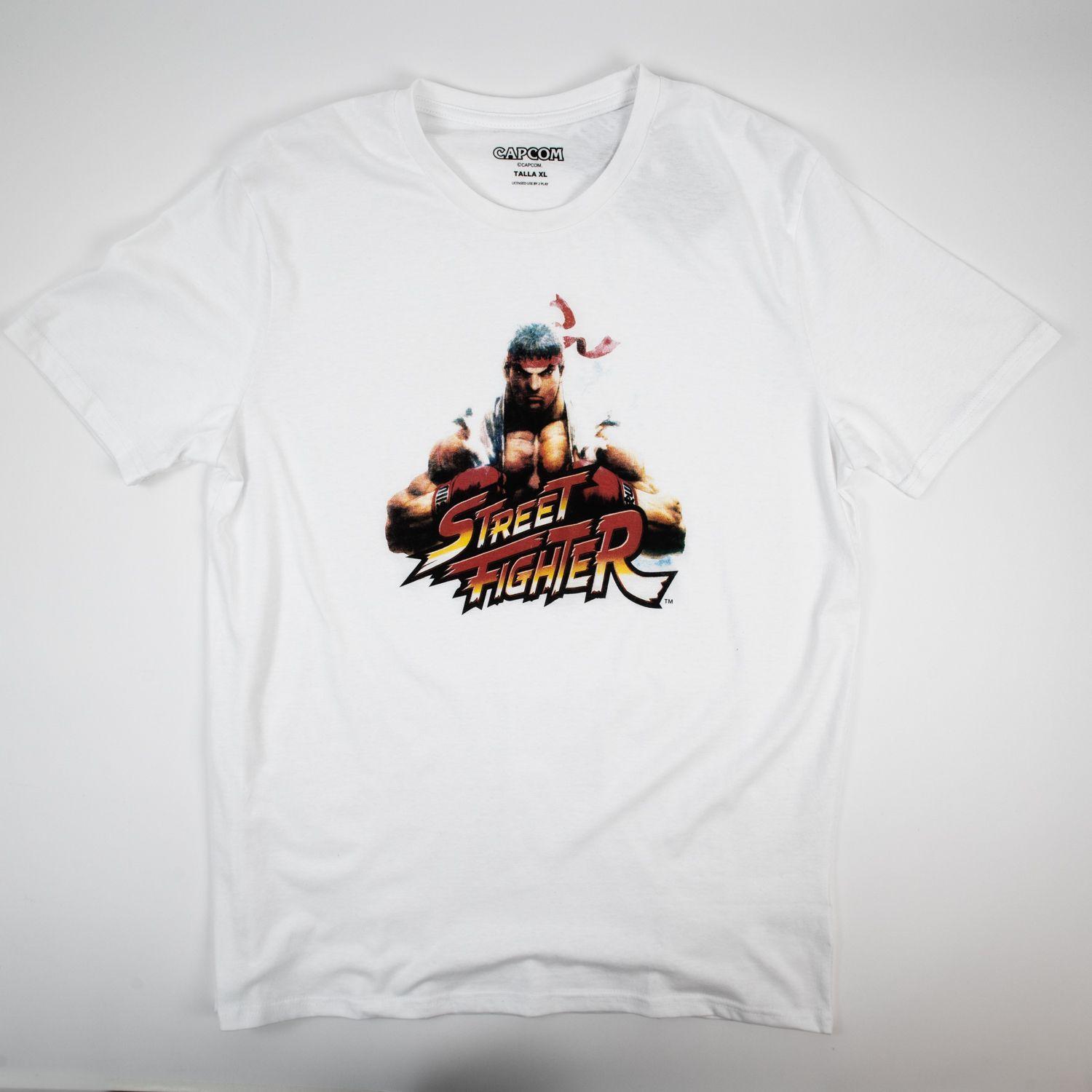 Polera Hombre  Street Fighter Ryu Blanco-0