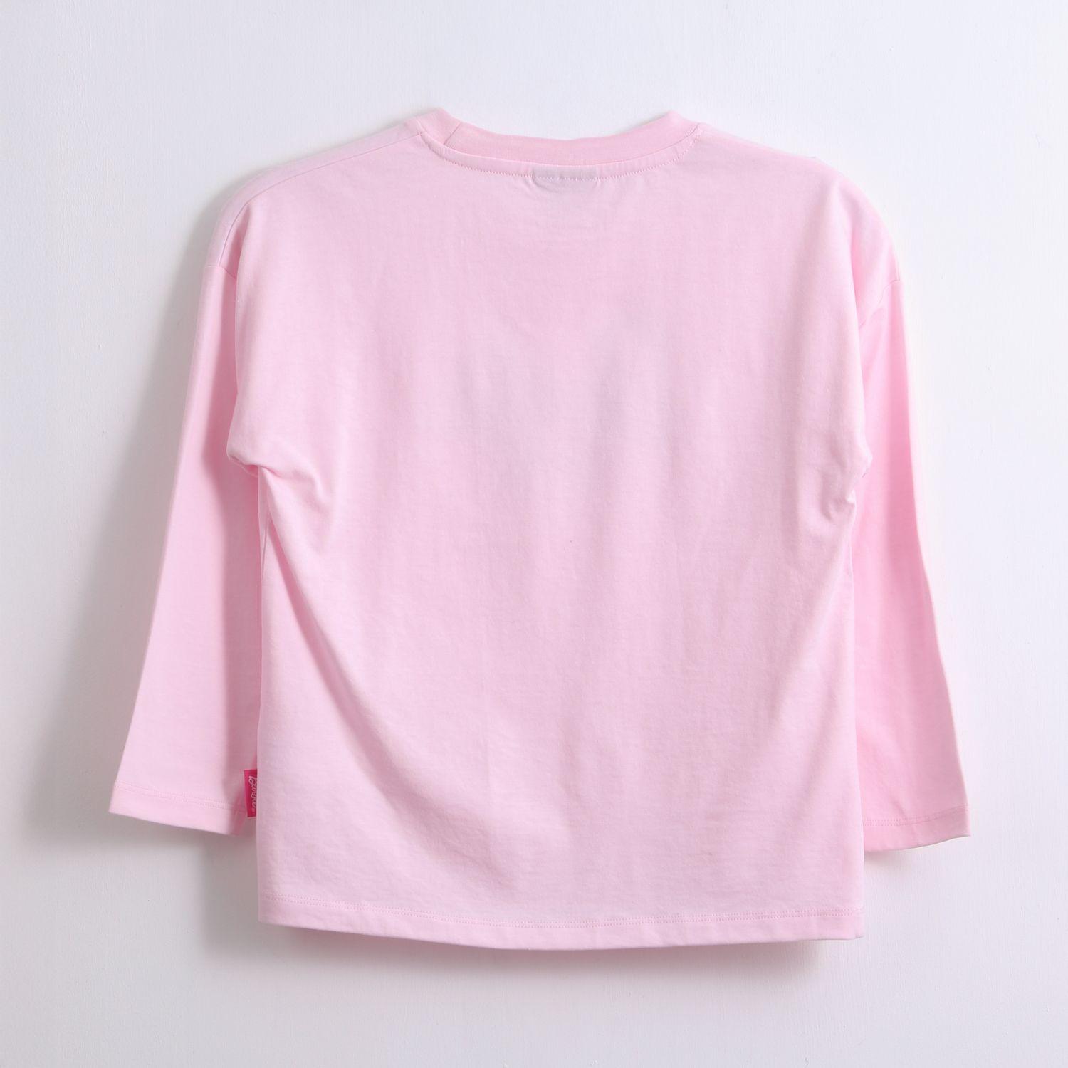 Polera Manga Larga Niña Logo Frontal Rosado Barbie-1