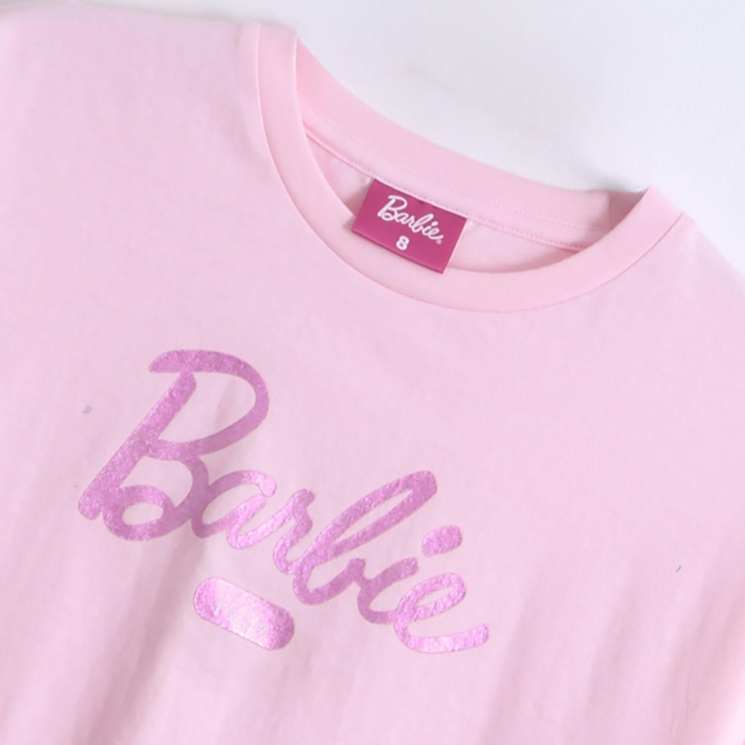 Polera Manga Larga Niña Logo Frontal Rosado Barbie-2