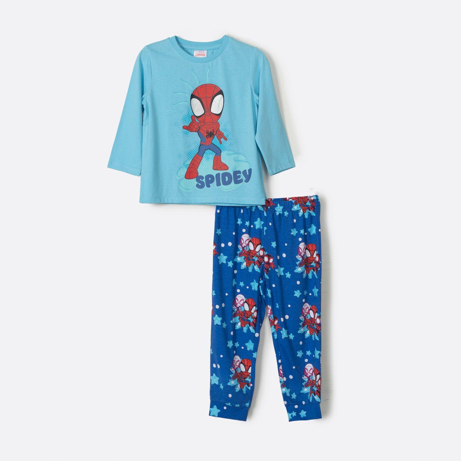 Pijama Largo Niño Spidey Spiderman Celeste Marvel-0