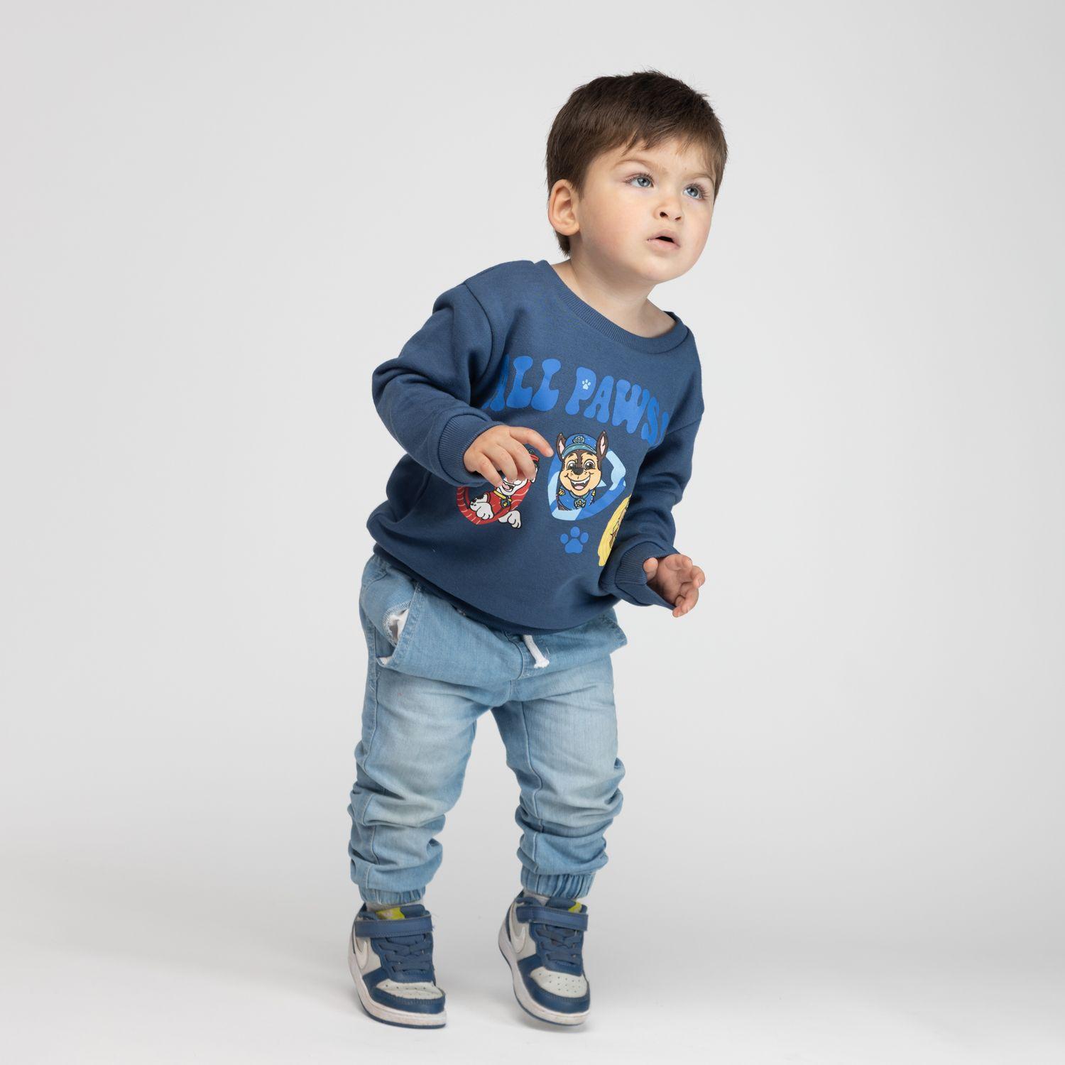 Poleron Niño Huellas Cachorros Azul Paw Patrol-0