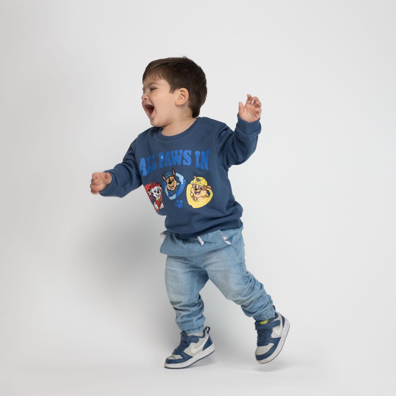 Poleron Niño Huellas Cachorros Azul Paw Patrol-1