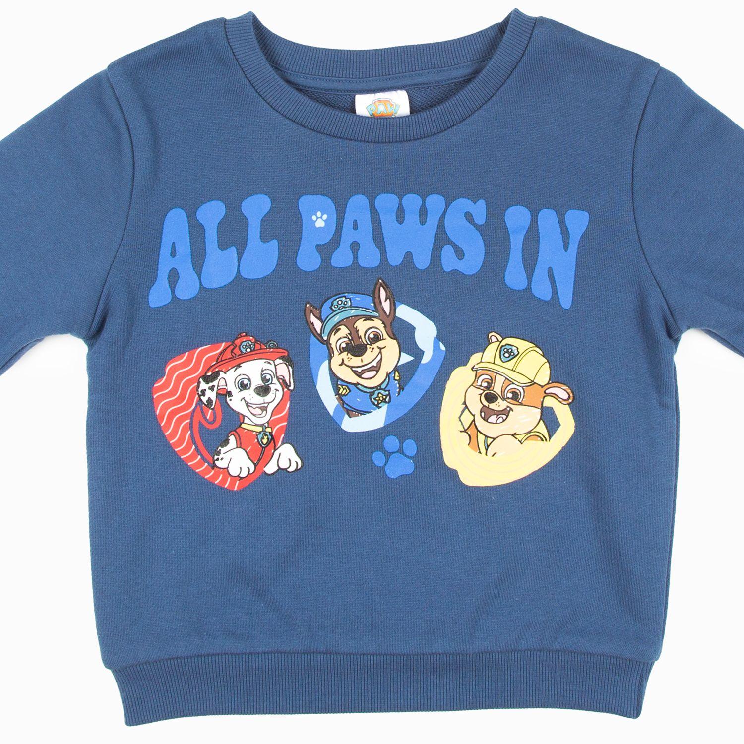 Poleron Niño Huellas Cachorros Azul Paw Patrol-4
