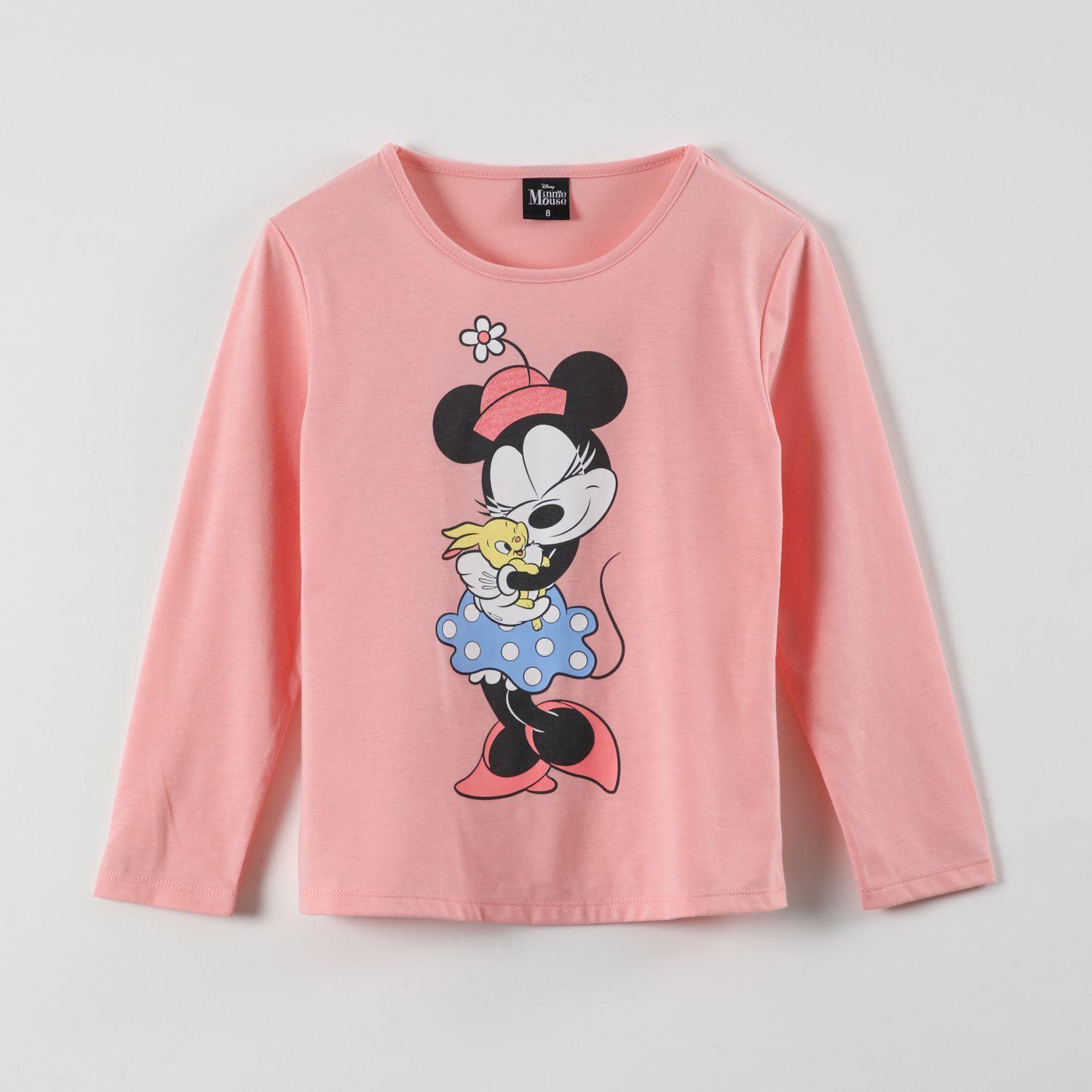 Polera Manga Larga Niña Minnie Bunny Rosado Disney-0