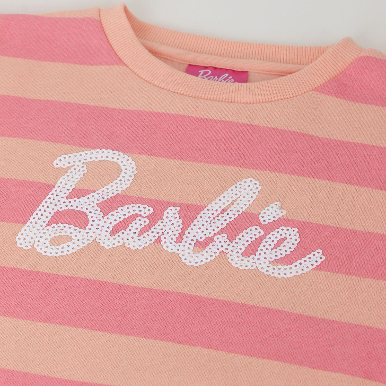 Polerón Cerrado Niña Rayas Rosado Barbie-2