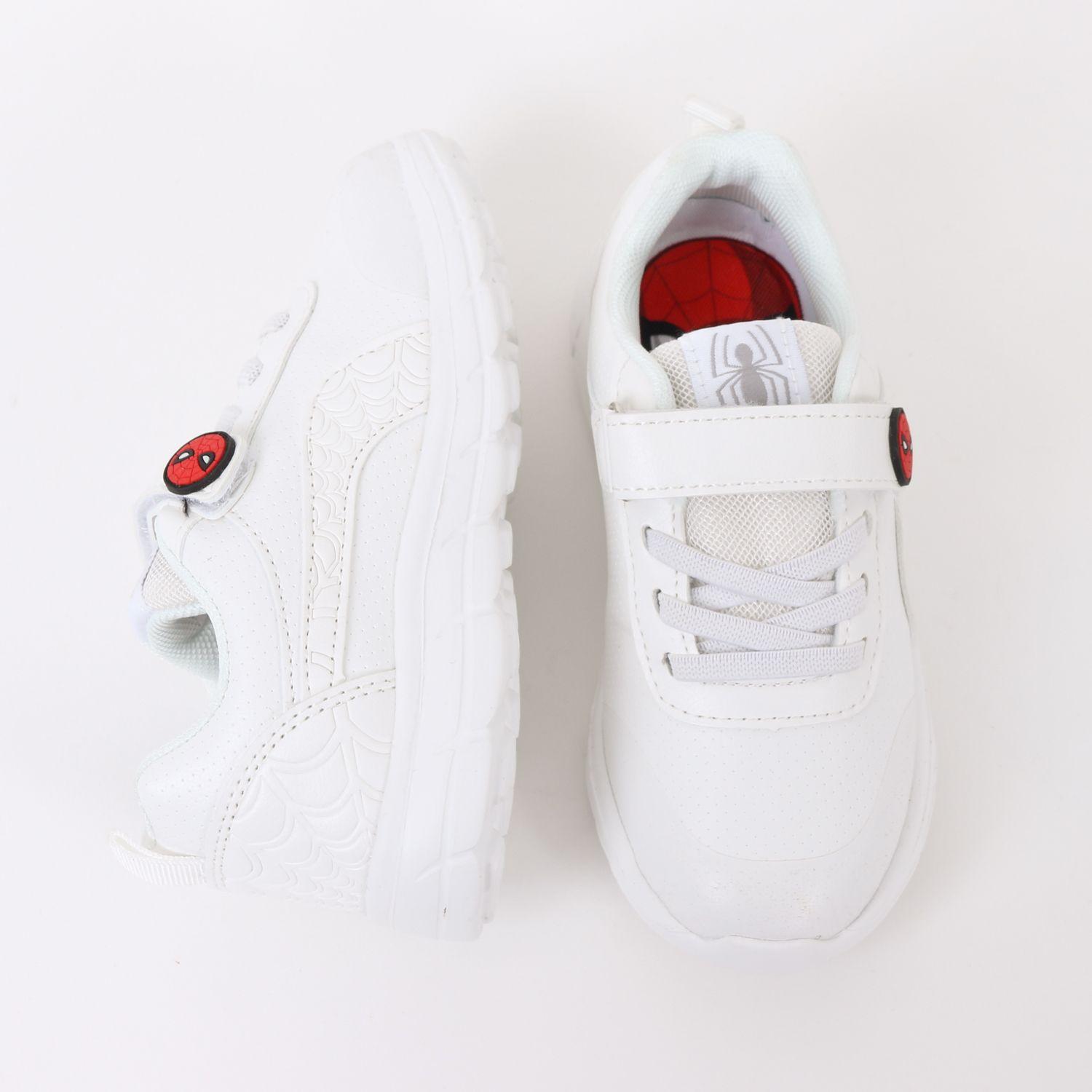 Zapatilla Escolar Niño Velcro Spiderman Web Blanco Marvel-3