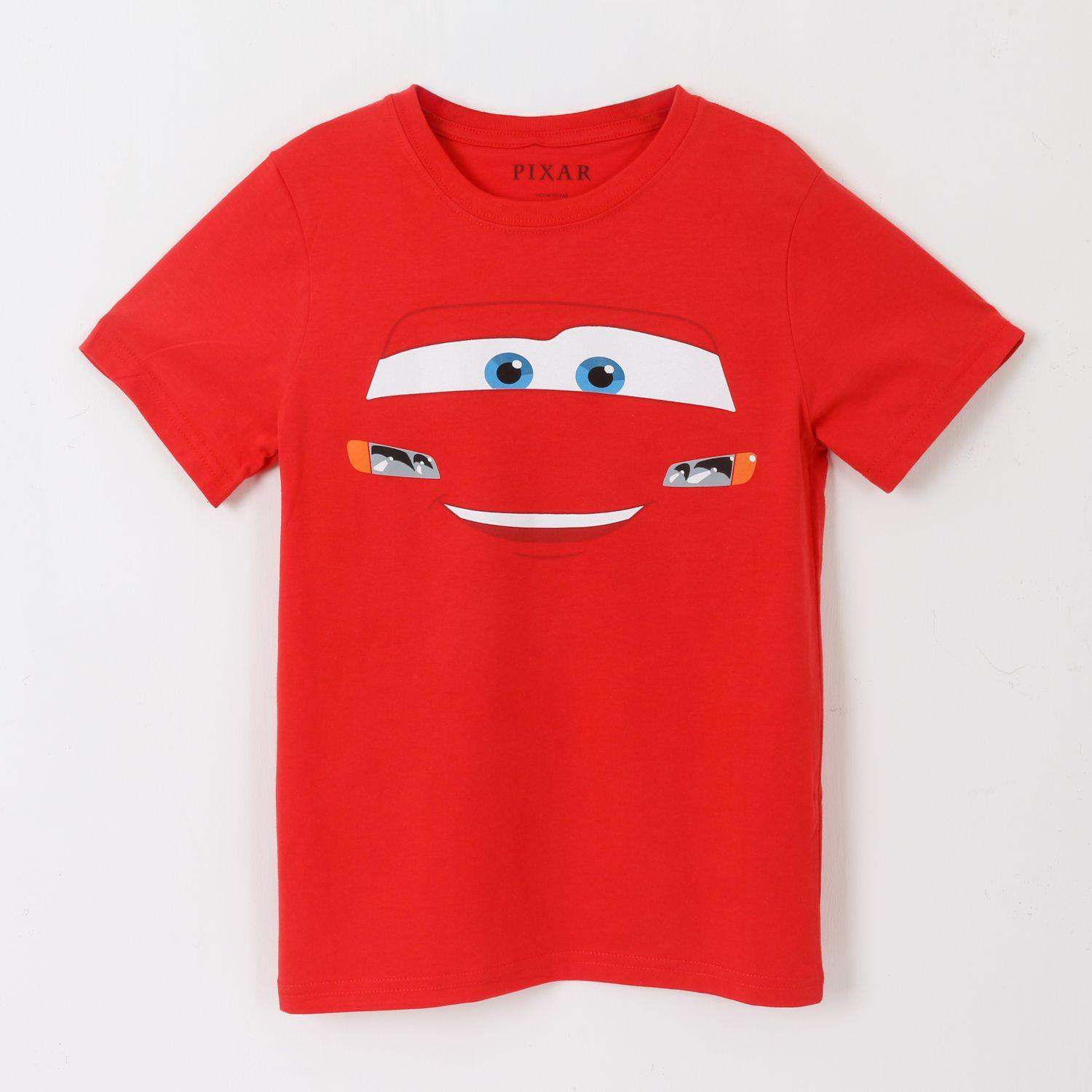 Polera Manga Corta Niño Rojo Cars Pixar Disney-0
