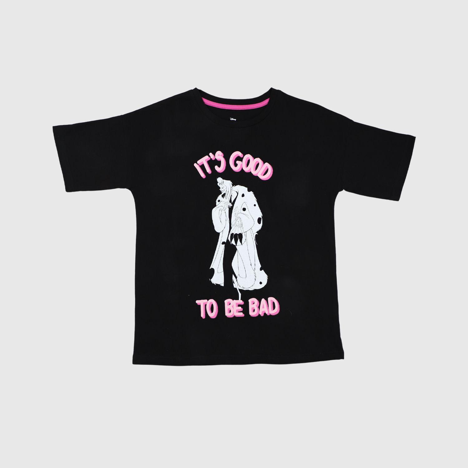 Polera Niña Villanas Good to be Bad Negro Disney-0