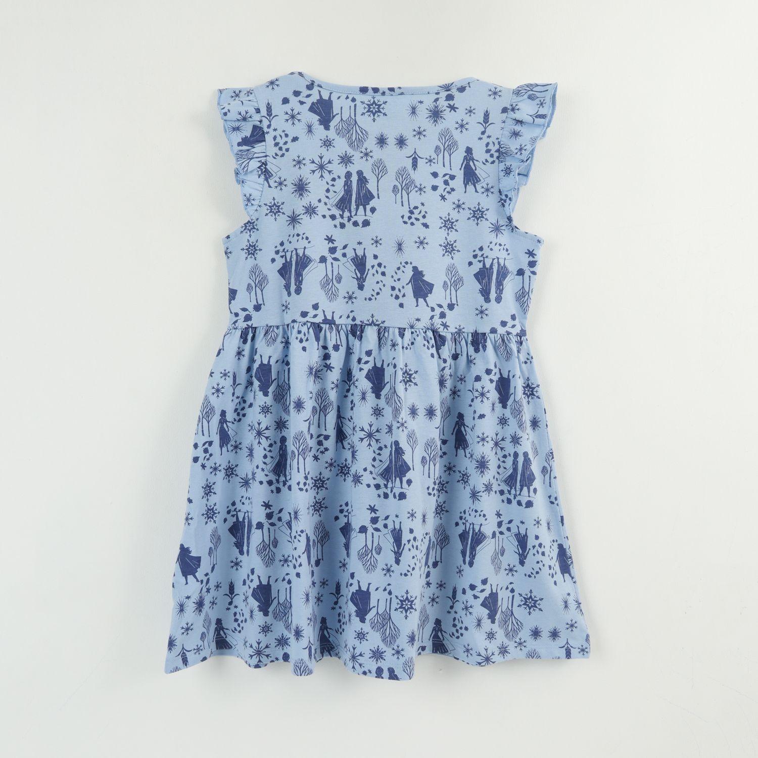 Vestido Sin Manga y Collet Niña Azul FullPrint Frozen Disney-1