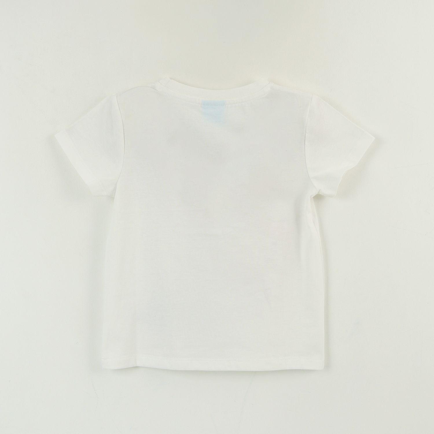 Polera Manga Corta Niña Blanco Elsa & Anna Frozen Disney-1