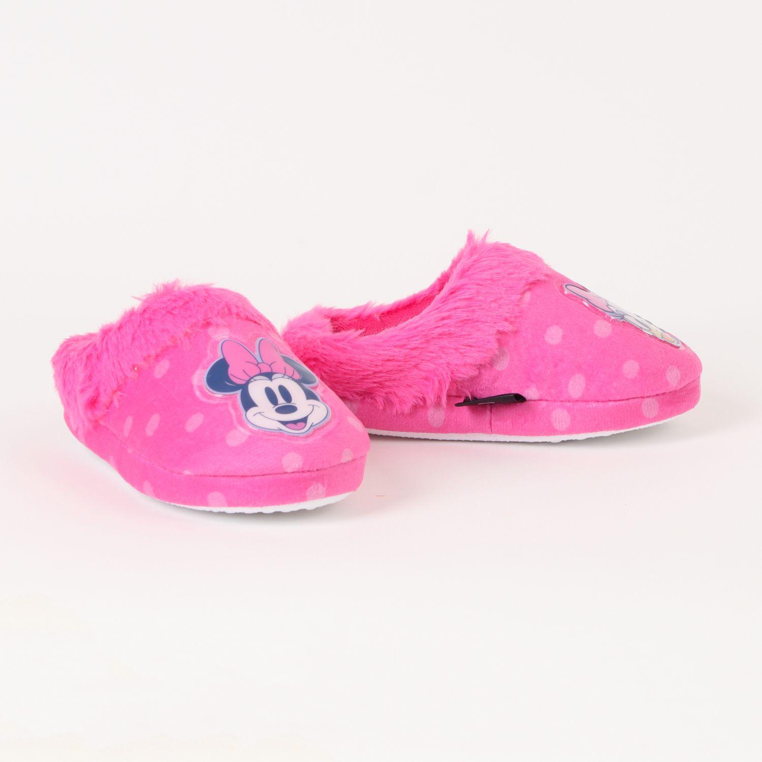 Pantufla Niña Minnie Circulos Rosado Disney-0