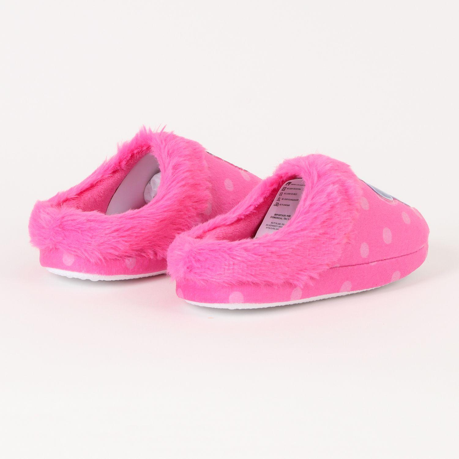 Pantufla Niña Minnie Circulos Rosado Disney-2