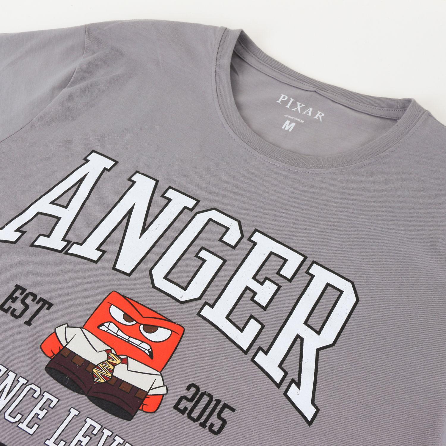 Polera Manga Corta Adulto Gris Ira Intensamente Pixar Disney-2