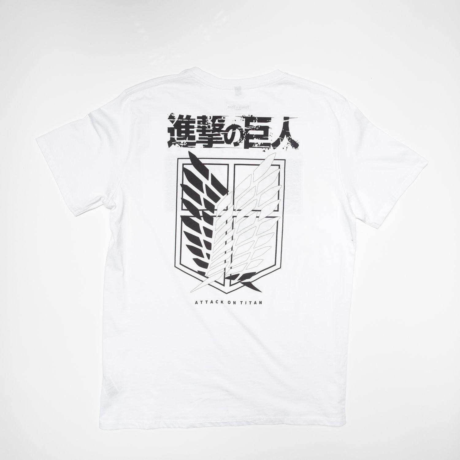 Polera Hombre YOU Attack On Titan Escudo Blanco-2