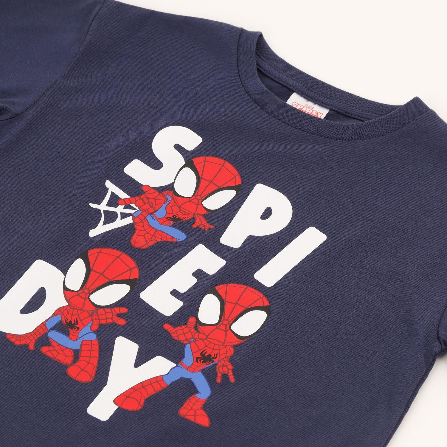Polera Manga Corta Niño Azul Personajes Spidey Marvel-2