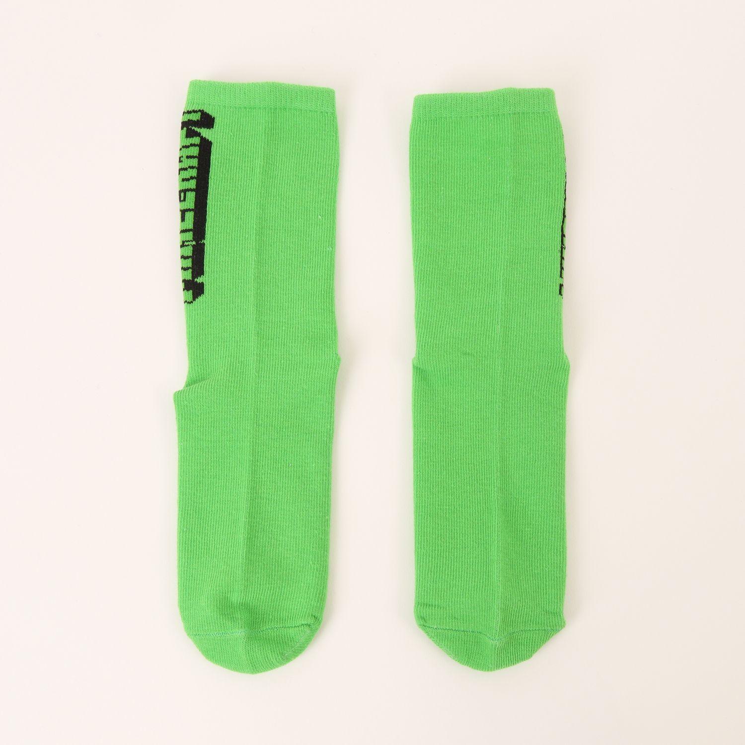 Tripack Calcetines Niño Verde Creeper Minecraft-5