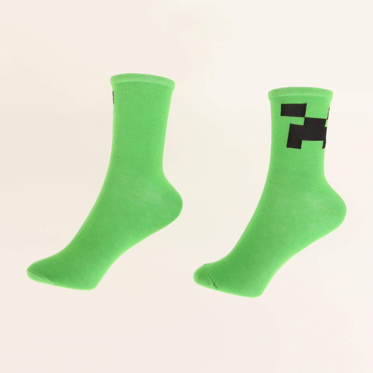 Tripack Calcetines Niño Verde Creeper Minecraft-7