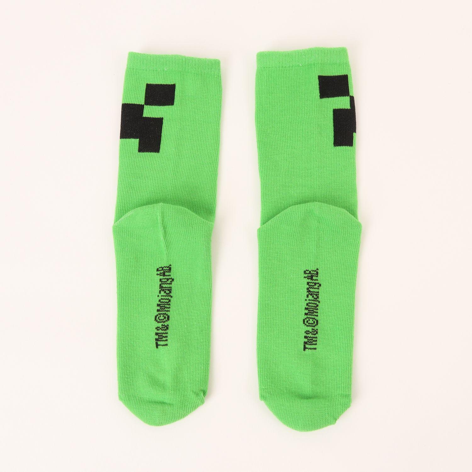 Tripack Calcetines Niño Verde Creeper Minecraft-9