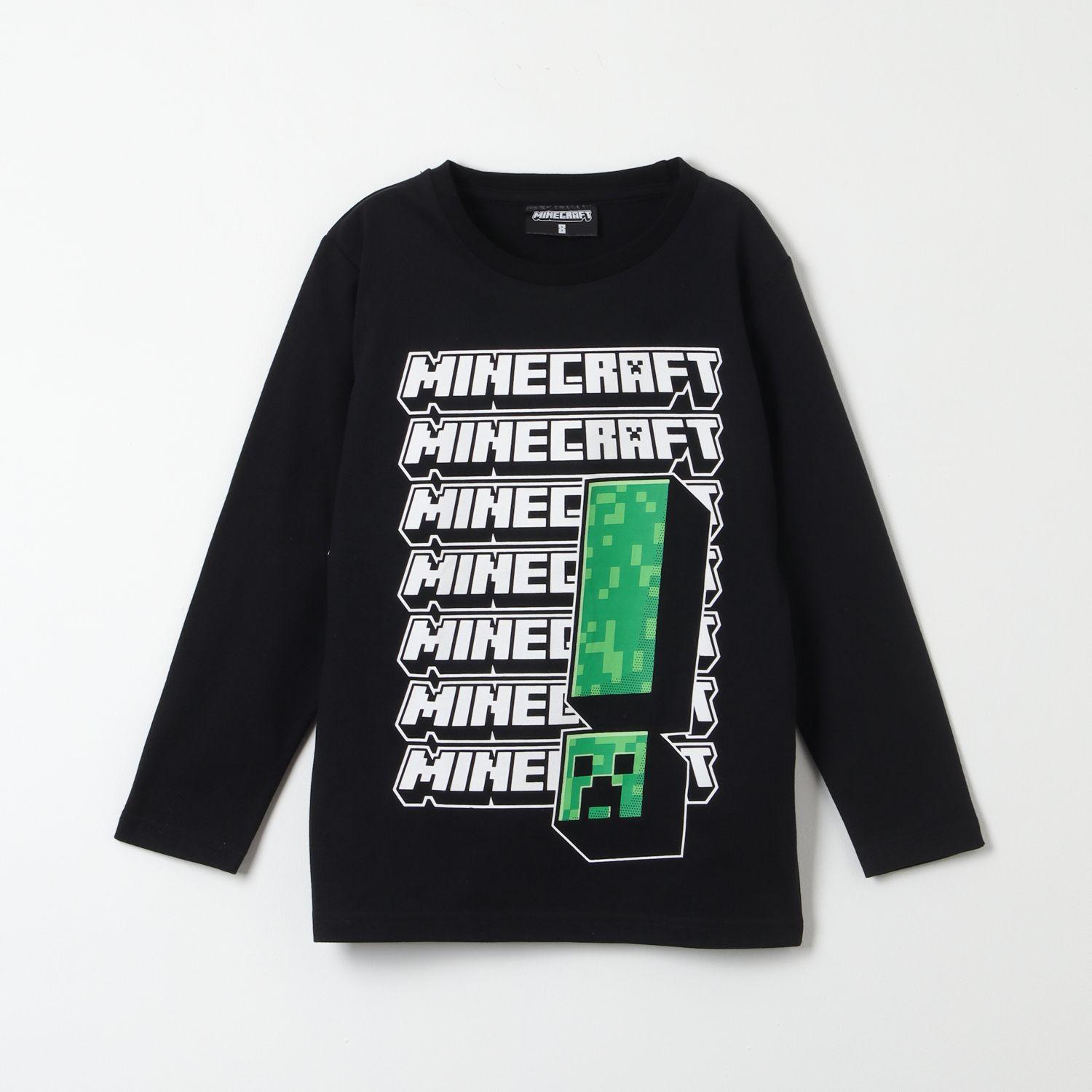 Polera Manga Larga Niño Multi Logo Negro Minecraft-0