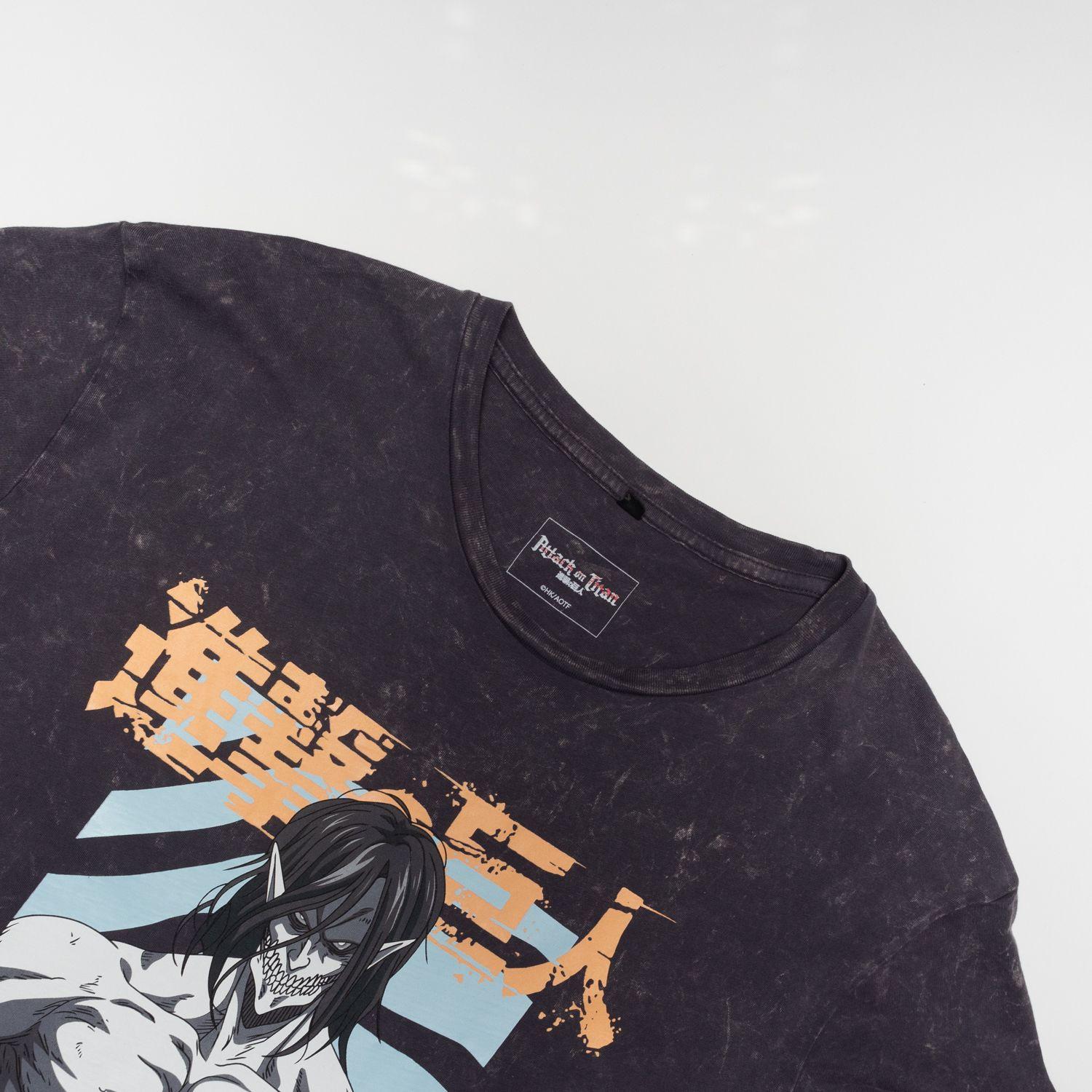 Polera Hombre YOU Attack On Titan Eren Gris-3