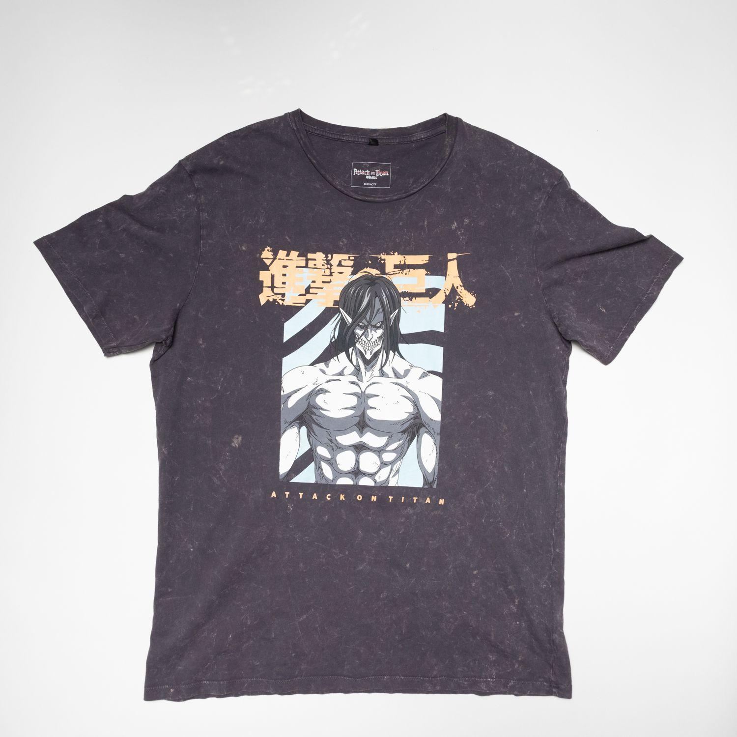 Polera Hombre YOU Attack On Titan Eren Gris-2