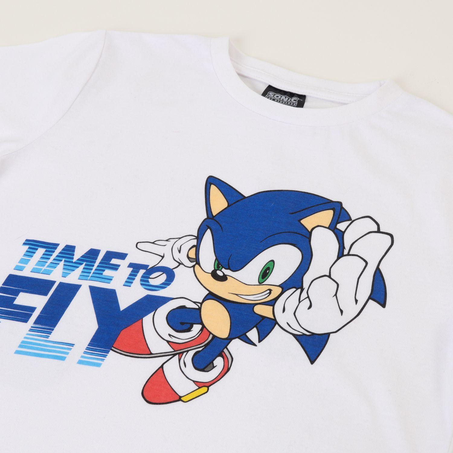 Polera Manga Corta Niño Blanco Sonic Time To Fly Sonic-2