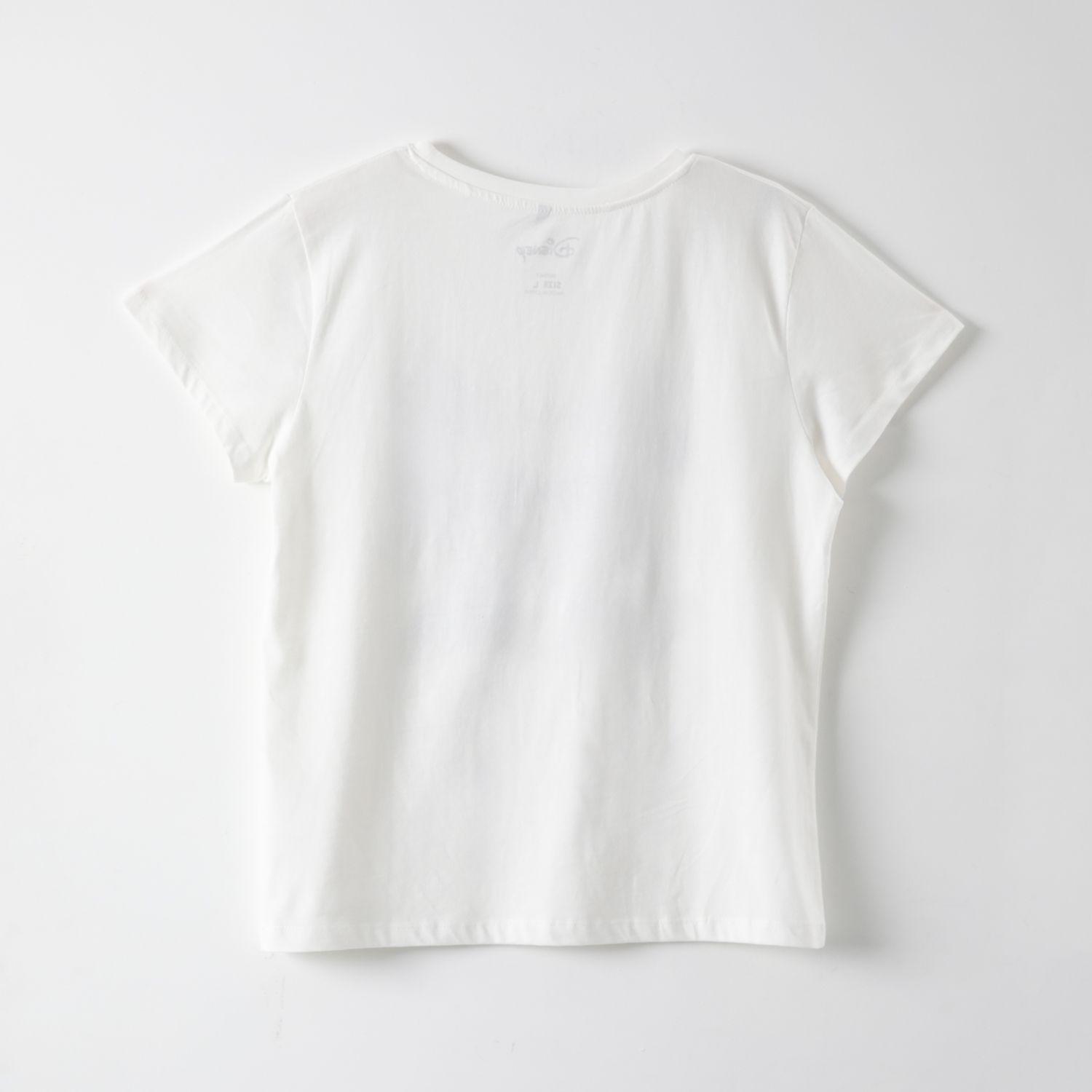Polera Manga Corta Mujer Minnie y Mickey Blanco Disney-2