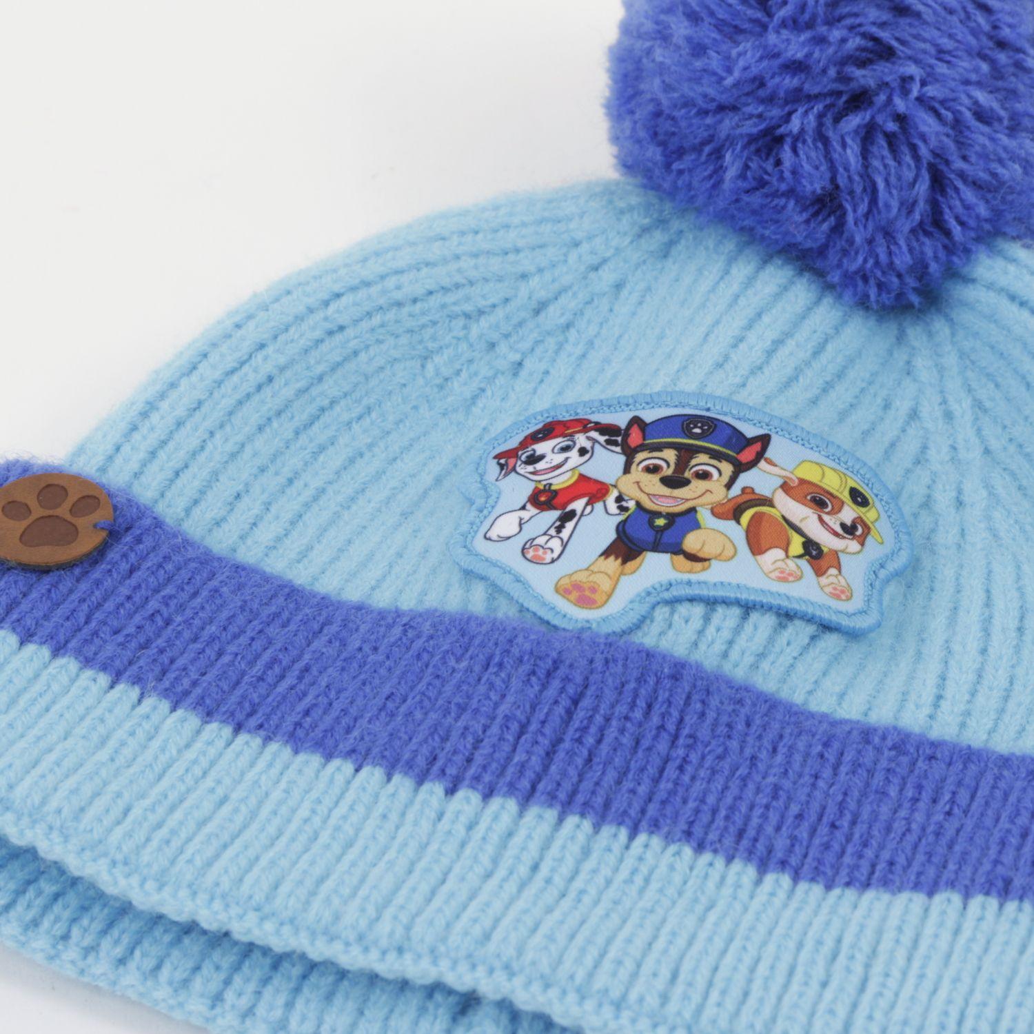 Gorro con Pompón Niño Chase Marshal & Rubble Azul Paw Patrol-2