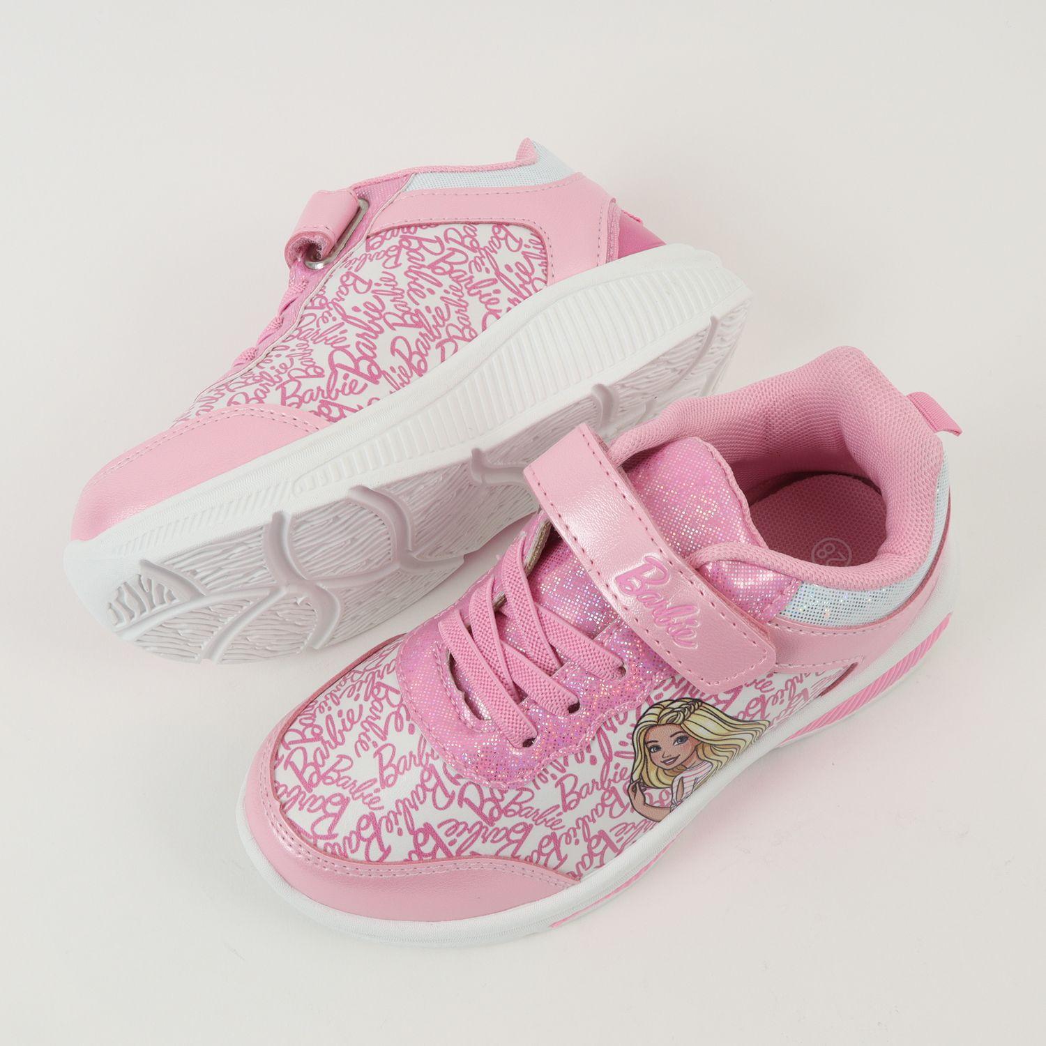 Zapatilla Con Luces Niña Full Print Logo Rosado Barbie-2