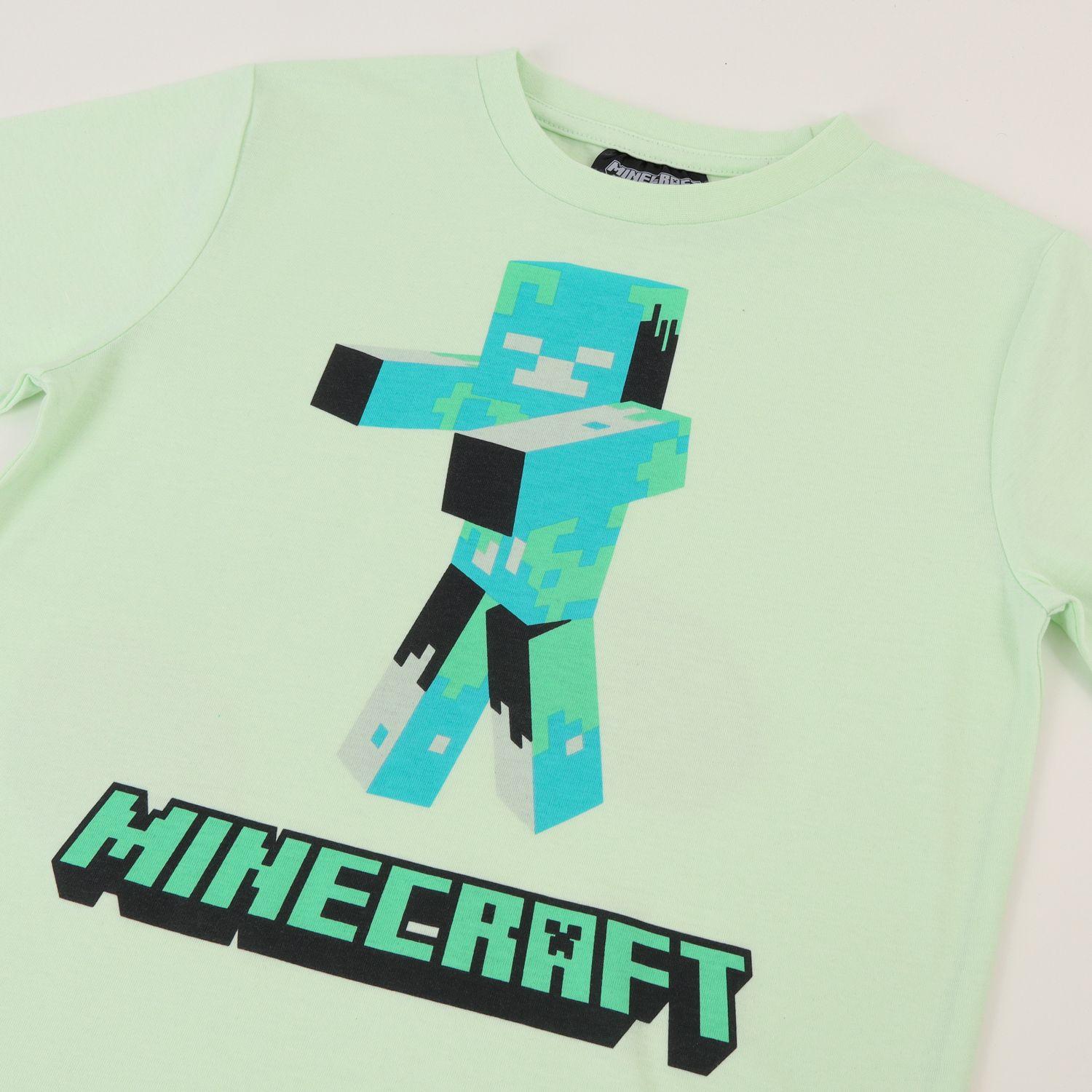 Polera Manga Corta Niño Verde Drowned Minecraft-2