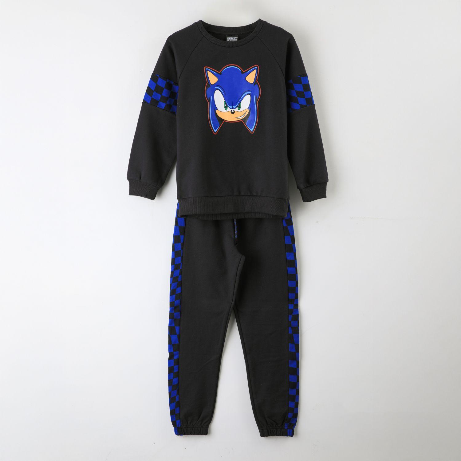 Conjunto Buzo Niño Sonic Ajedrez Negro-0