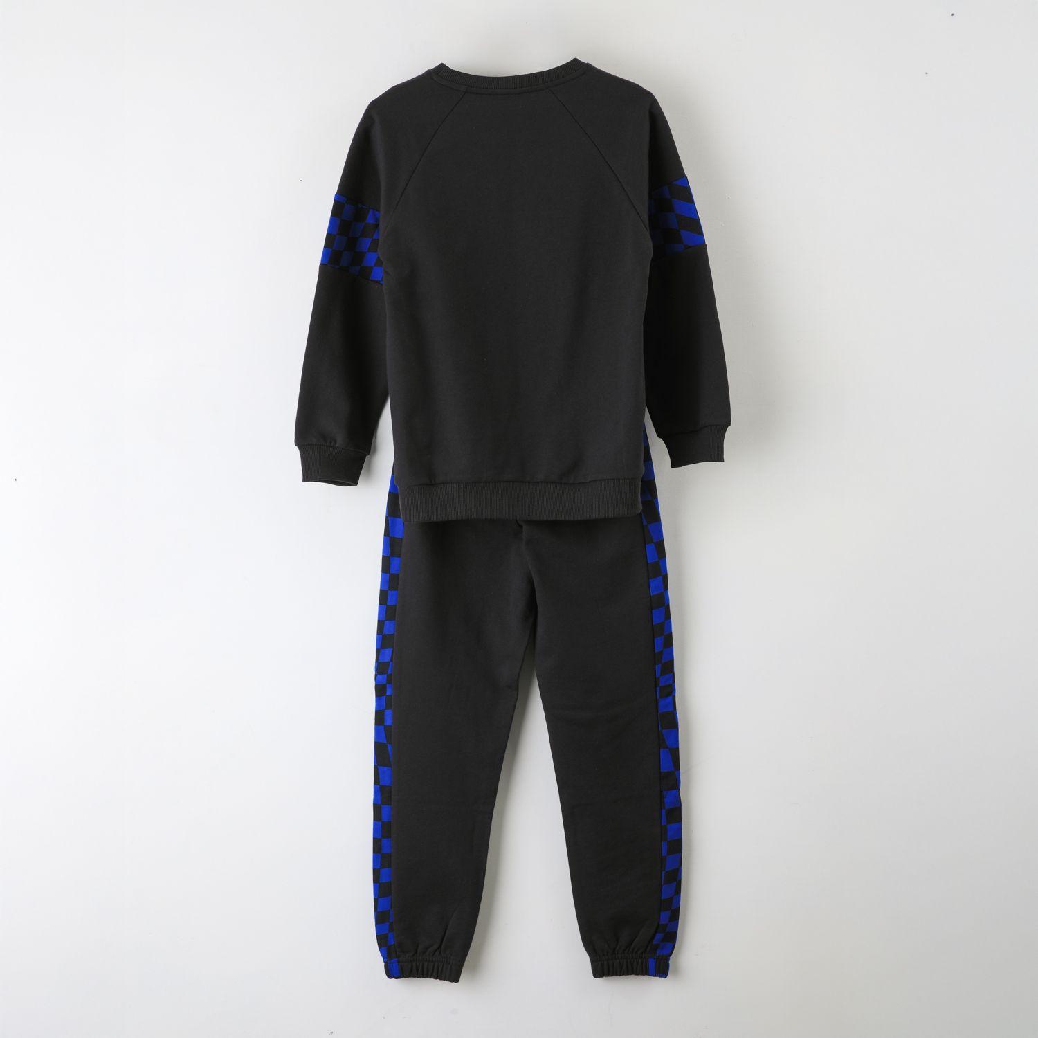 Conjunto Buzo Niño Sonic Ajedrez Negro-1