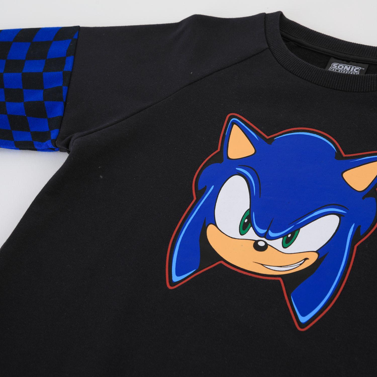 Conjunto Buzo Niño Sonic Ajedrez Negro-2