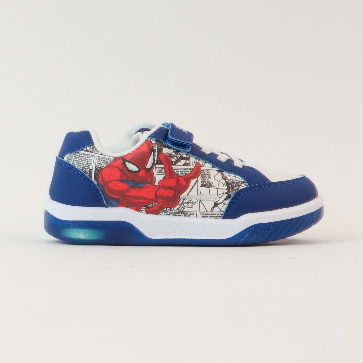 Zapatilla Con Luces Niño Spiderman Comics Azul Marvel-0