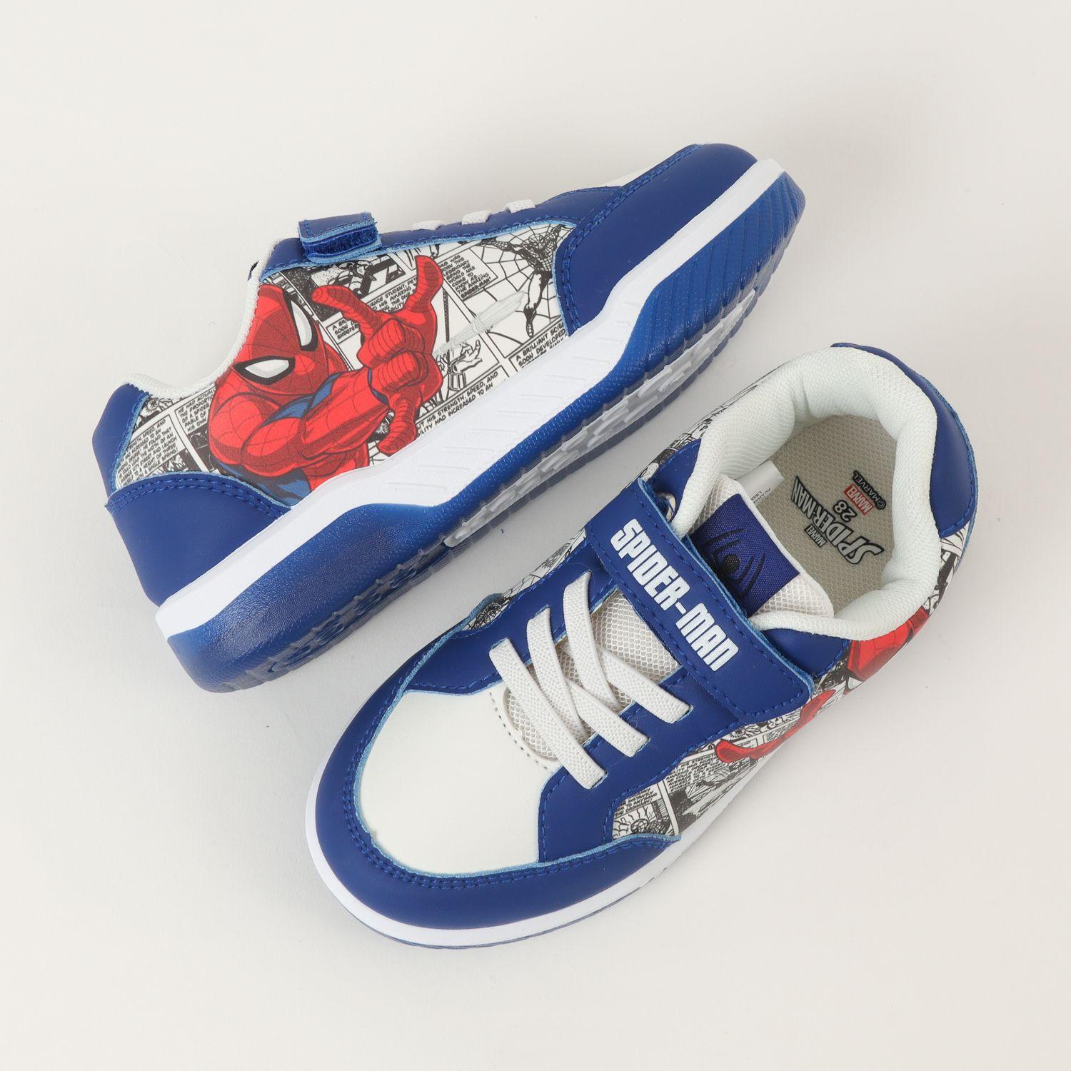 Zapatilla Con Luces Niño Spiderman Comics Azul Marvel-2