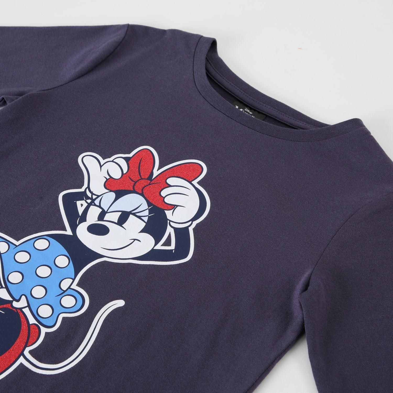 Polera Manga Larga Niña Minnie Ilustración Azul Disney-1
