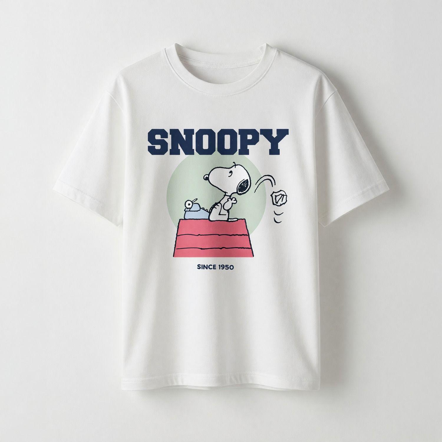 Polera Manga Corta Mujer Snoopy Casa Blanco-2