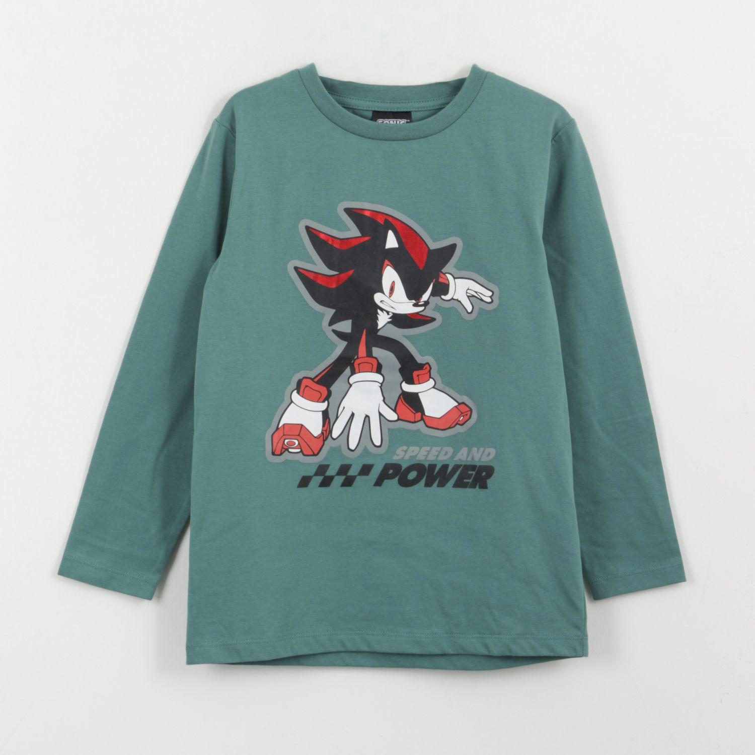 Polera Manga Larga Niño Shadow Speed And Power Verde Sonic-0