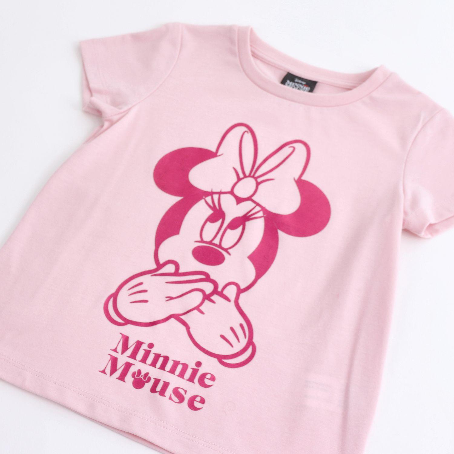 Polera Manga Corta Niña Minnie Disney Foil Rosado-2