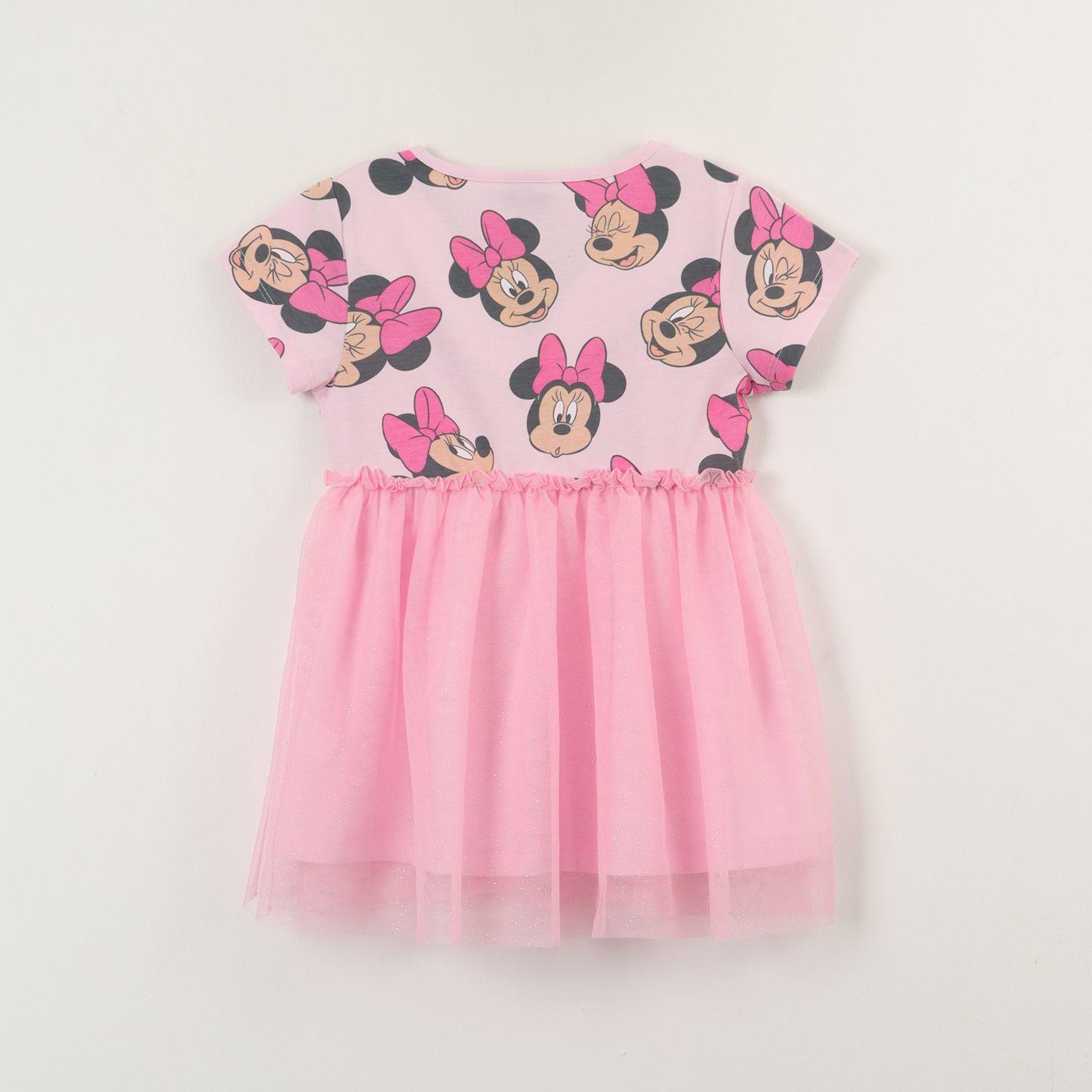 Vestido Niña Tull Minnie Faces Rosado Disney-2